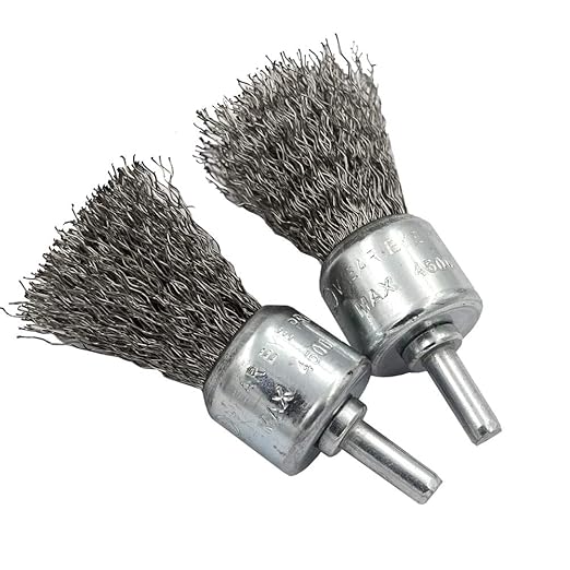 DGOL 5 Packs 1 inch (25mm) Stainless Steel Wire Knot End Cup Brush with 1/4 inch Round Shank for Drill Not for Die Grinder