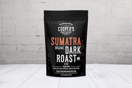 Organic Dark Roast Sumatra, Ground Coffee, Single Origin Grade 1 Premium Coffee - 12 oz Bag