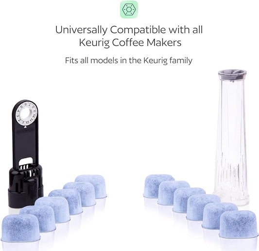Keurig Filter Replacement - 12 Water Filters for Keurig K-Mini, K-Supreme, K-Slim, K-Express, K-Classic, K-Duo, K-Duo Hot & Iced, K-Elite, K-Select, K-Cafe, K-Compact, 2.0 and 1.0 Brewers