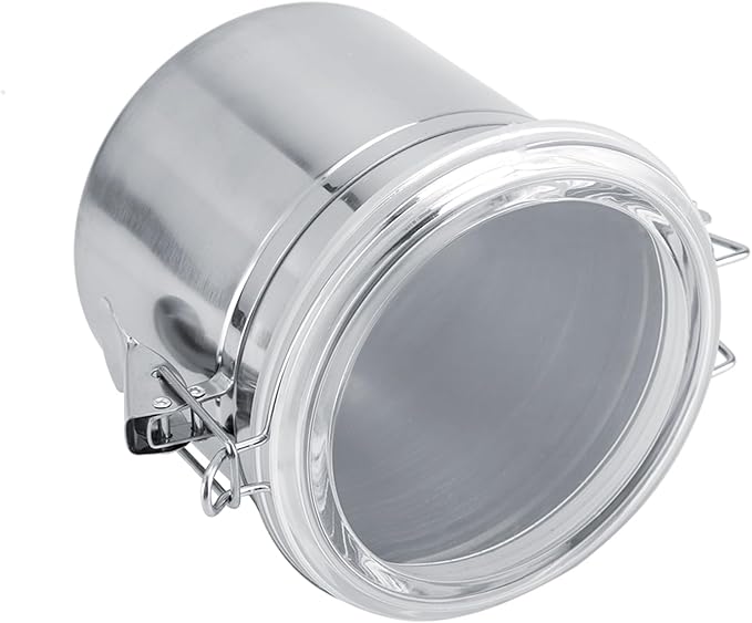 Stainless Steel Coffee Canister, Container Vacuum Sealed Storage Jar with Airtight Clamp Lid for Sugar Tea Bean (Medium 4.75L)