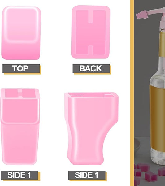 Zhehao 20 Pcs Coffee Syrup Pump Tip Cap Pourer Covers Rubber Caps Fits for Syrup Pump, Oil Liquor Bottle, Pour Dispenser, Keep Sugar Condiments Olive Clean Preserved (Pink)