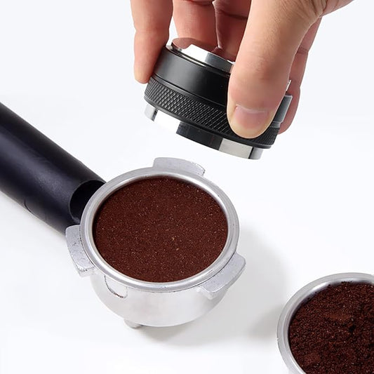 51mm Coffee Distributor & Tamper, Dual Head Coffee Leveler and Espresso Puck Screen Adjustable Depth Professional Barista Espresso Hand Tamper for Espresso Machine (51mm)