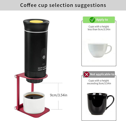 Pour Over Coffee Maker Stand,Foldable Portable Electric Espresso Machine Stand,Holder for Coffee Grinder,Universal Dripper,V60 Dripper,Travel Coffee Maker, Press Round&Red