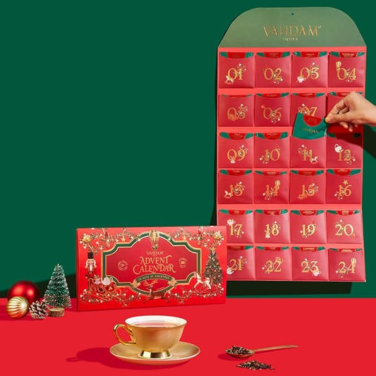 Limited Edition - Advent Calendar 2026 Folding Gift Box | 24 Unique Loose Leaf Teas - Holiday Gift Pack | Christmas Advent Calendar 2026 for Adults, Advent Calendar 2026 Adult Women and Men | VAHDAM