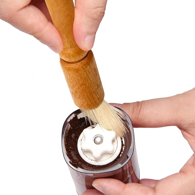Coffee Brush Set with Wooden and Nylon Brushes for Coffee Machine Cleaning, Professional Espresso Brush Set with Nylon Espresso Brushes Wooden Coffee Grinder Cleaning Brushes