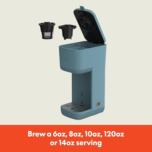 BELLA Single Serve Coffee Maker | K-Cup & Ground Coffee | 6–14oz | Adjustable Drip Tray | 1000W | Surf