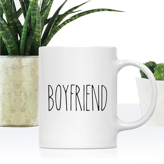 Andaz Press Simple Rustic Farmhouse Kitchen Decor 11oz. Ceramic Coffee Tea Mug Gift, Boyfriend, 1-Pack, Birthday Christmas Gift Ideas for Family, Friends