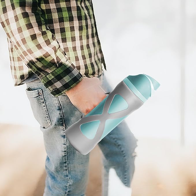 Silicone Water Bottle Boot for Owala 24 oz, Silicone Case with Handle, Anti-Slip Protective Sleeve Protector, Reduce Damage and Provide Comprehensive Protection for FreeSip(Blue)