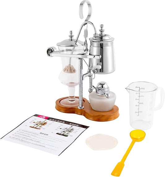 Vintage Siphon/Syphon Coffee Maker Belgian Belgium Coffee Brewer Tea Maker 400ml/ 15oz - Silver