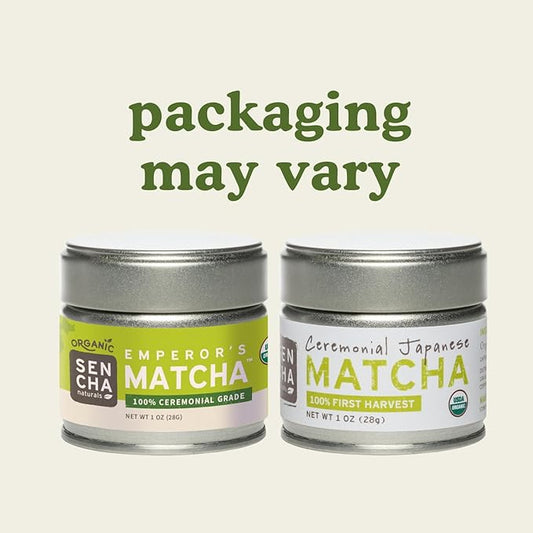 SEN CHA Naturals Organic Matcha Green Tea Powder, Ceremonial Grade, First Harvest Organic Matcha, 1oz Tin (1 Pack)