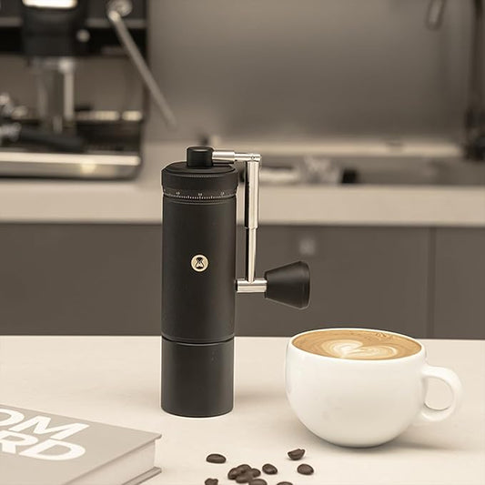 TIMEMORE S3 Manual Coffee Grinder with External Adjustment and Stainless Steel Patented Burr,Hand Coffee Grinder High Presicion Premium Expresso Coffee Grinder Chestnut S3, Black