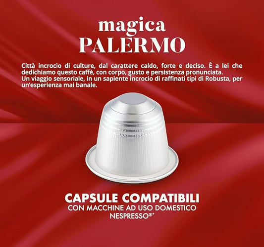 Caffè Borbone Magica Palermo Aluminum Capsules Compatible with Nespresso Original Machines, Dark Roast, 50 Count