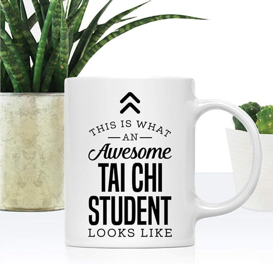 Andaz Press 11oz. Ceramic Coffee Tea Mug Thank You Gift, This is What an Awesome Tai Chi Student Looks Like, 1-Pack, Birthday Christmas Gift Ideas Coworker Him Her, Includes Gift Box