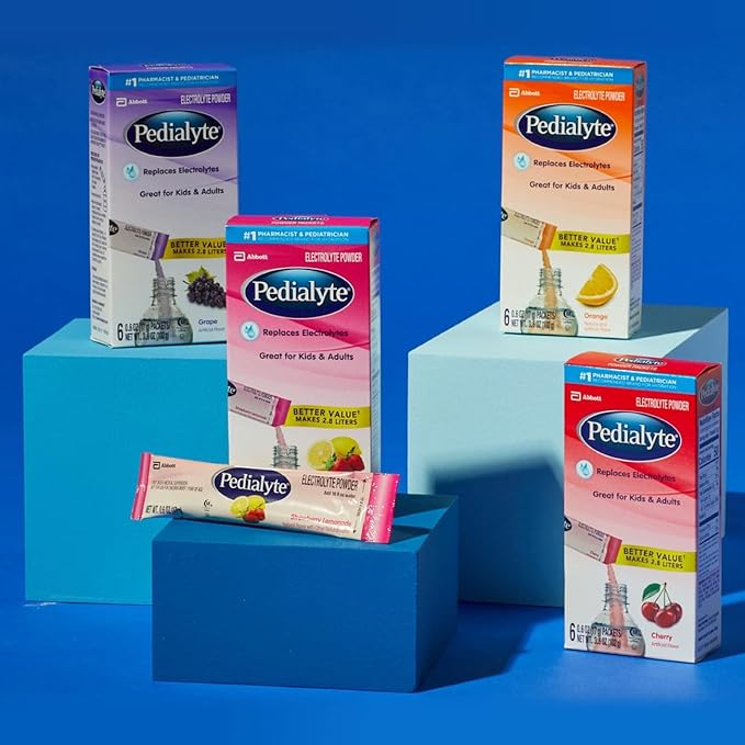 Pedialyte Electrolyte Powder Packets, Strawberry Lemonade, Hydration Drink, 18 Single-Serving Powder Packets