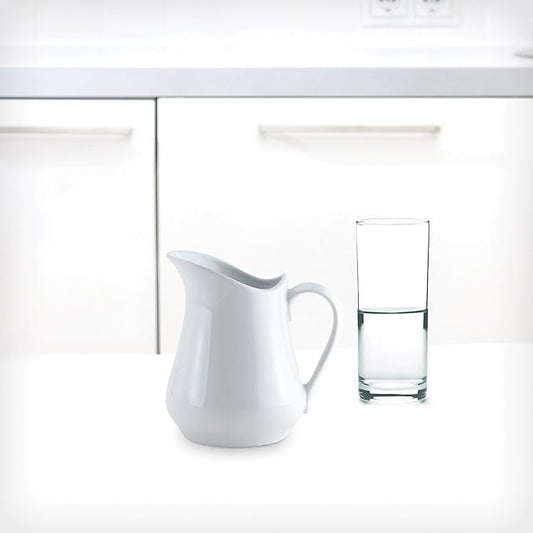 HIC Kitchen Creamer Pitcher With Handle, Fine Porcelain, 16-Ounce Capacity, For Coffee, Tea, Dressings, Syrups, Sauces