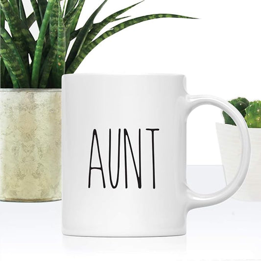 Andaz Press Simple Rustic Farmhouse Kitchen Decor 11oz. Ceramic Coffee Tea Mug Gift, Aunt, 1-Pack, Birthday Christmas Gift Ideas for Family, Friends