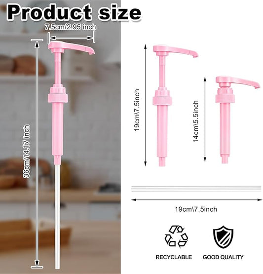 Patelai 5 Pcs Syrup Pump, Flavor Syrup Pump Dispenser Replacement Fits 750ml-1l Bottles for Coffee, Flavorings(Pink)