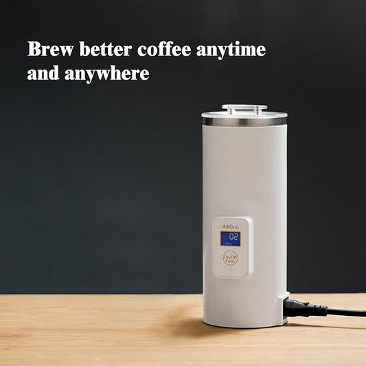 iMiGoo Dual Brew Electric 8oz Coffee & Tea Percolator, 17oz Boil Water, Keep Warm, Portable Multi-Functional Stainless Steel Pot for Home/Office/Camping