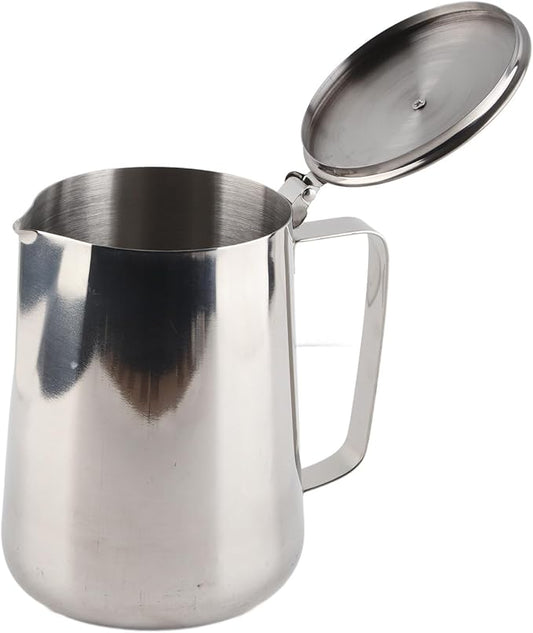 Stainless Steel Coffee Cup Mug Milk Frothing Pitcher Jug with Lid for Latte Coffee Art Stainless Steel Milk Jug Latte Art Frothing Pitcher Latte Coffee (2000ml) Creamers
