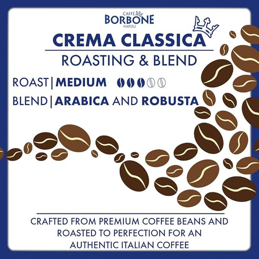 Caffè Borbone Crema Classica Aluminum Capsules Compatible with Nespresso Original Machines, Medium Roast, 50 Count