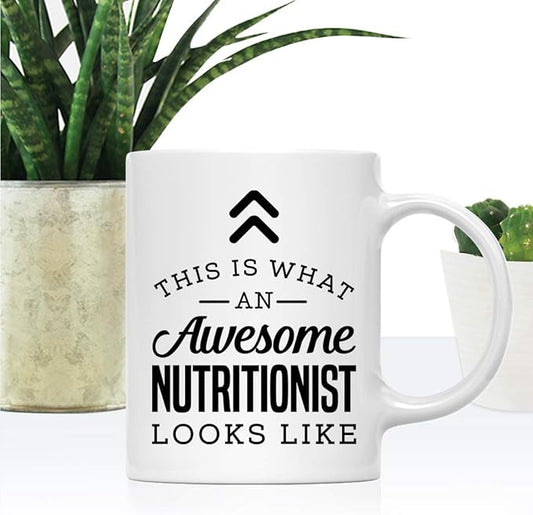 Andaz Press 11oz. Ceramic Coffee Tea Mug Thank You Gift, This is What an Awesome Nutritionist Looks Like, 1-Pack, Birthday Christmas Gift Ideas Coworker Him Her, Includes Gift Box