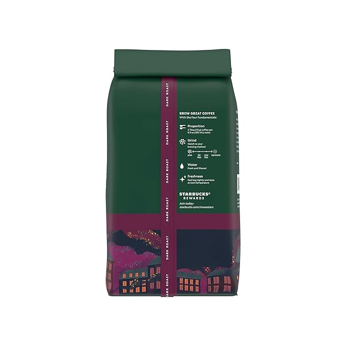 Starbucks Whole Coffee Beans, Dark Roast Hot or Iced Coffee, French Roast, 18 oz