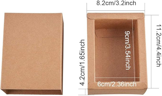 BENECREAT 20 Pack Kraft Paper Drawer Box Festival Gift Wrapping Boxes Soap Jewelry Candy Weeding Party Favors Gift Packaging Boxes - Brown (4.4x3.2x1.65)