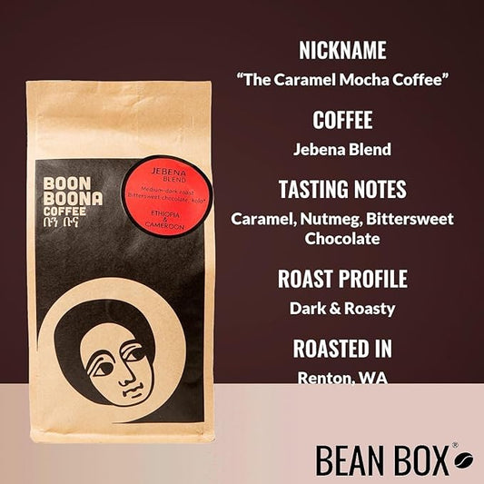 Jebena Blend - Roasted by Boon Boona Coffee - Whole Bean Coffee - 12 Ounce Bag