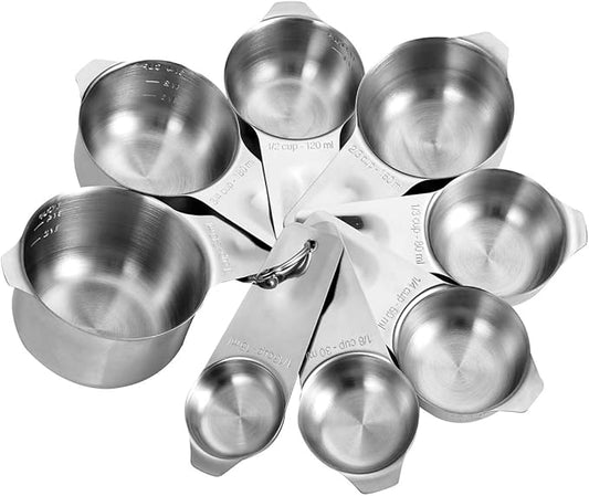 DOTINGHUX 8 Pcs Stainless Steel Measuring Cups Set, Kitchen Measuring Cup for Cooking and Baking