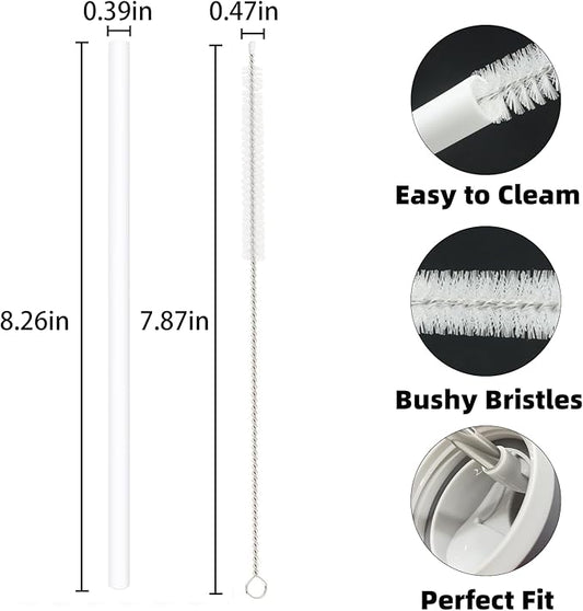 Straw Replacement for Owala Water Bottle 24 oz 32 oz, Reusable Plastic Straws with 1 Cleaner Brush, BPA-free, Dishwasher Safe, Straw Accessories Compatible with Owala Water Bottle