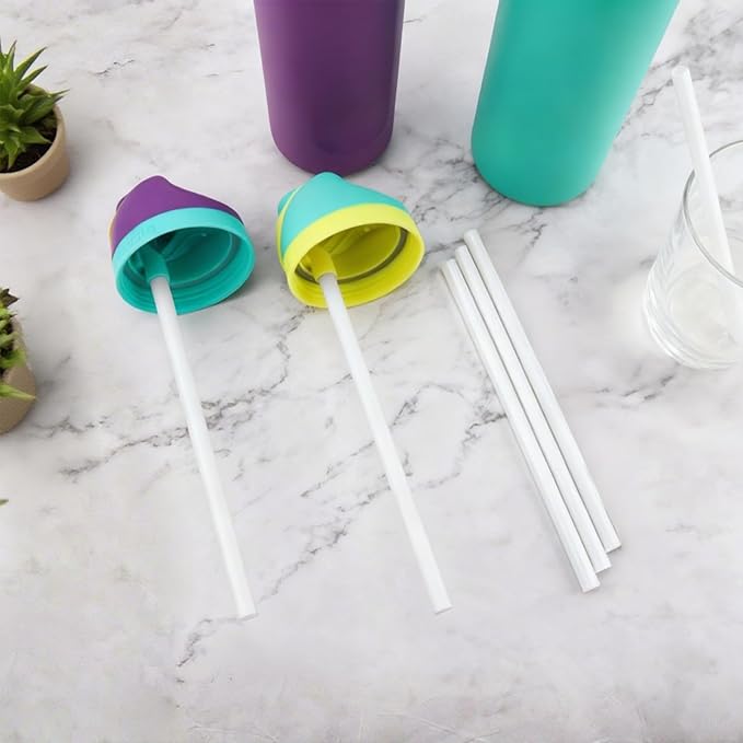 Replacement Straw for Owala Water Bottle 24 oz 32 oz, 6PCS Reusable Plastic Straws Compatible With Owala Water Bottle,BPA-FREE Straws and 1 Cleaner Brush