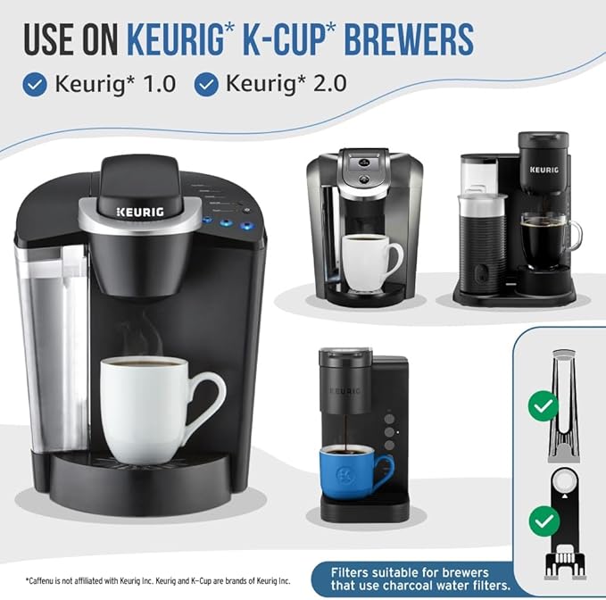 Caffenu Keurig Compatible Descaling Solution Cleaner and Descaler Kit. 2 Uses Descaling Solution, 3 Cleaning Pods and 2 Filter Replacement. 3 Months Maintenance Kit. For Keurig 1.0 & 2.0