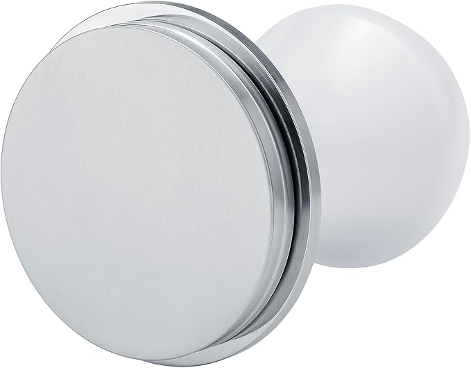Normcore 51.5 mm Coffee Tamper - V4.1 Mini Spring-Loaded Tamper with Click Feedback - Fits La Pavoni Professional PL, Europiccola EL - Aluminium Handle, White