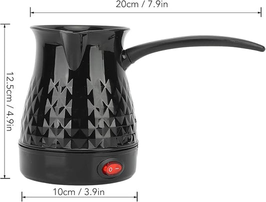 Portable Turkish Coffee Pot - 600ml Electric Coffee Pot ABS and Stainless Steel Americano Kettle/Maker with Removable Anti Scald Handle for Heating Coffee Tea Milk,5-6 Cups