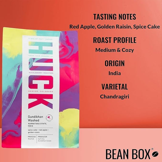 India Gundhikan Washed - Roasted by Huckleberry Roasters - Freshly Ground Coffee - 12 Ounce Bag