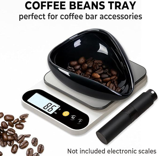 Aramola Coffee Bean Dosing Cup and RDT Spray Bottle Set, Espresso Dosing Cup/Ceramic Dosing Vessel for Coffee or Tea (Black)