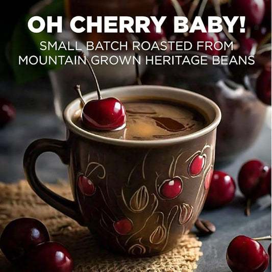 Maud's Cherry Flavored Coffee Pods, 50 ct, Medium Roast Flavored Coffee in Recyclable Single Serve Pods – 100% Arabica Beans, Compatible with Keurig K Cups Maker