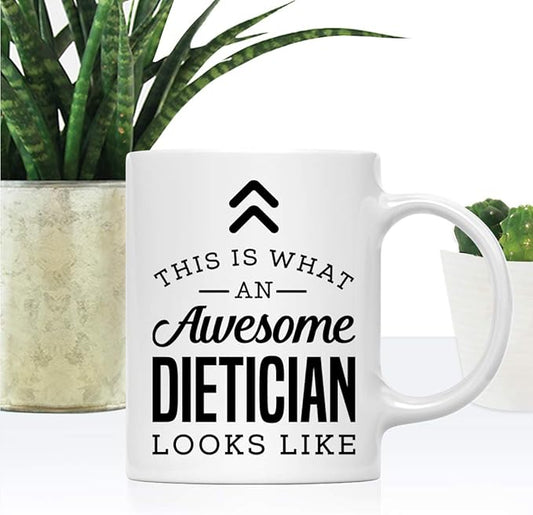 Andaz Press 11oz. Ceramic Coffee Tea Mug, This Is What an Awesome Dietician Looks Like, 1-Pack, Birthday Ideas for Coworker, Includes Gift Box