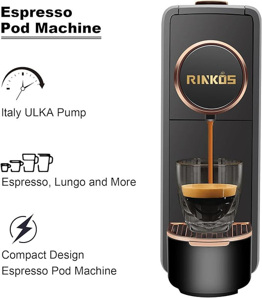Espresso Machine Compatible with Nespresso Original Pods, 20 Bar High Pressure Mini Espresso Machine with 18oz Removable Tank, Programmable Single Serve Coffee Machine for Espresso Pods, Black