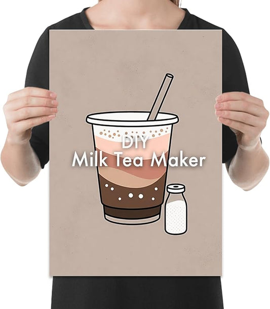 Milk Tea Lover Coffee Mug - DIY Milk Tea Maker Design - 11 oz White Ceramic - Minimalist Aesthetic