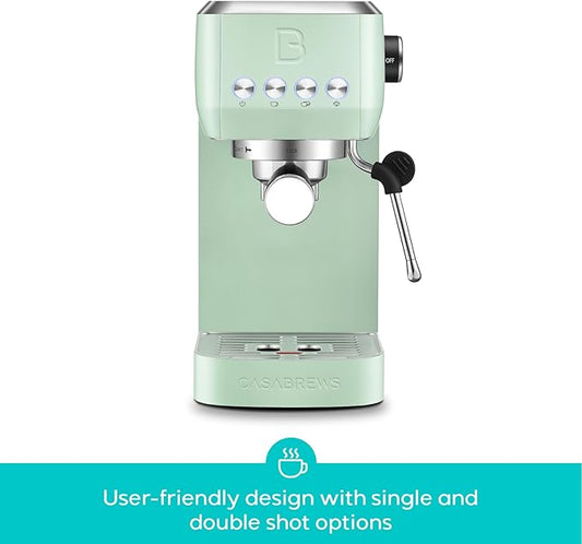 CASABREWS 3700 Essential Espresso Machine 20 Bar, Compact Coffee Maker with Steam Frother for Cappuccino, Latte, 43.9oz Water Tank, Gift for Coffee Lovers, Pastel Green