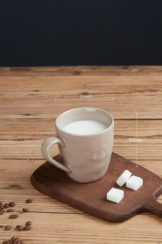 famiware Mars 4 Pieces Coffee Mug, 14 oz Tea Mug, Catering Mugs with Handle for Coffee, Tea, Cocoa, Milk, Cinnamon Brown