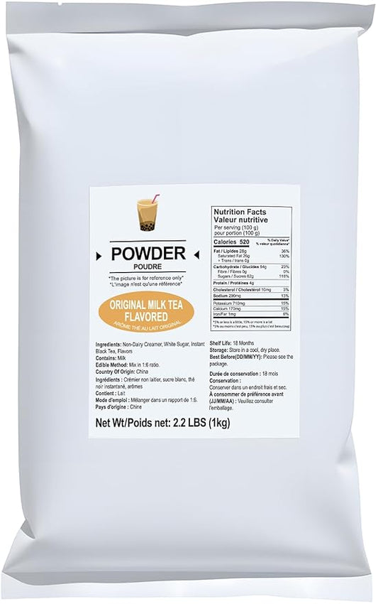 Soeos Milk Tea Flavored Powder (3-in-1), 2.2 lbs (1kg) – Instant Bubble Tea Mix with Creamer & Sugar, Easy to Prepare, Perfect for Boba Drinks & Desserts