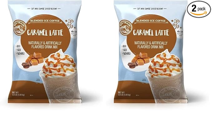 Big Train Blended Ice Coffees Caramel Latte 3.5 lb / 56oz - Single Bag (Pack of 2)
