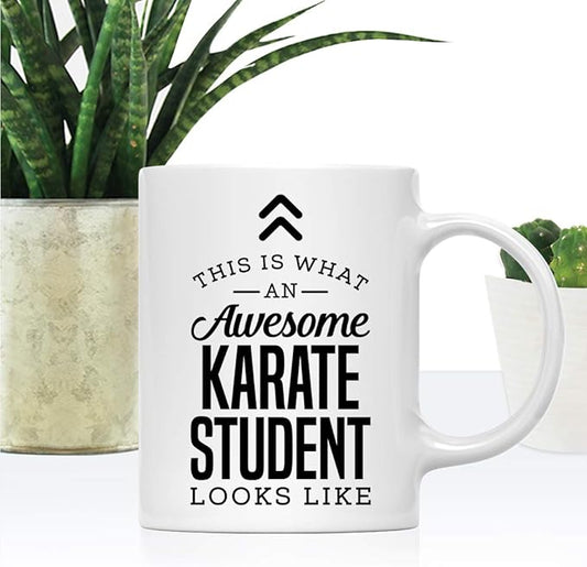 Andaz Press 11oz. Ceramic Coffee Tea Mug, This Is What an Awesome Karate Student Looks Like, 1-Pack, Birthday Ideas for Coworker, Includes Gift Box