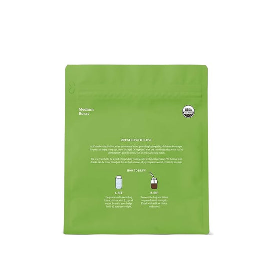 Chamberlain Coffee Coconut XL Cold Brew Bags – Premeasured, Ready to Brew Coffee Packs – Contains 4 XL Cold Brew Bags, Makes 4 Cups of Coffee Per Bag – 16 Servings