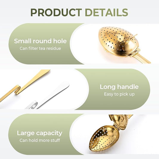 Stainless Steel Tea Diffuser,2025 New Tea Strainer Tea Infuser for Loose Leaf Tea,Creative Tea Spoon With Handle,Fine Holes Tea Interval Filter,Tea Holder Steeper for Tea Accessories (Silver A)