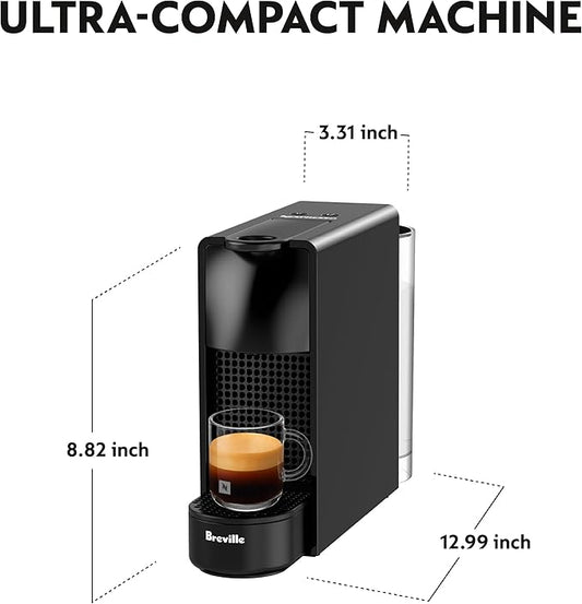 Nespresso Essenza Mini Espresso Machine by Breville with Milk Frother,20.3 fl oz, Piano Black