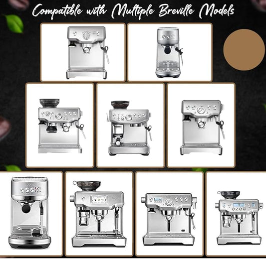 54mm Bottomless Naked Portafilter - Aluminum Alloy – Compatible with 54mm Breville Espresso Machines – Includes 18g Filter Basket & 53.35mm Puck Screen, 0.9mm 150μm