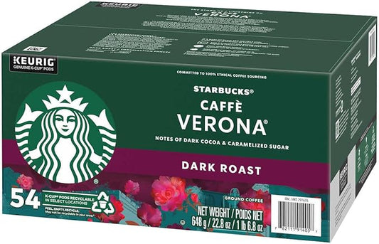Starbucks Caffe Verona, Dark, K-Cup Portion Pack for Keurig K-Cup Brewers 54-Count